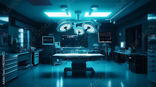 Futuristic Operating Room with High-Tech Medical Equipment - Advanced Surgical Environment