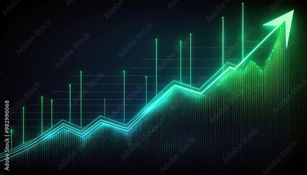 The graph's Green Line's ascending trend represents an upward trajectory and helps to explain the idea of growth. The graph's Green Line's ascending trend represents an upward trajectory and helps to explain the idea of growth.