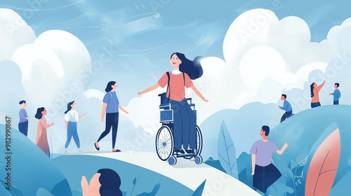 International Day of Persons with Disabilities. 
A colourful poster design. 
Colourful art watercolour painting.