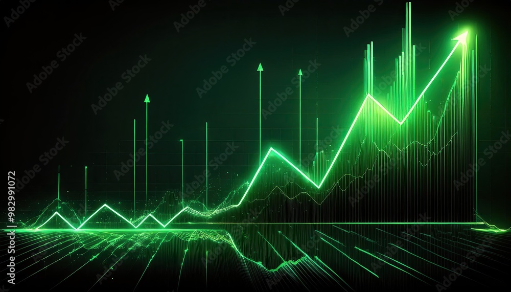 The graph's Green Line's ascending trend represents an upward trajectory and helps to explain the idea of growth. The graph's Green Line's ascending trend represents an upward trajectory and helps to explain the idea of growth.