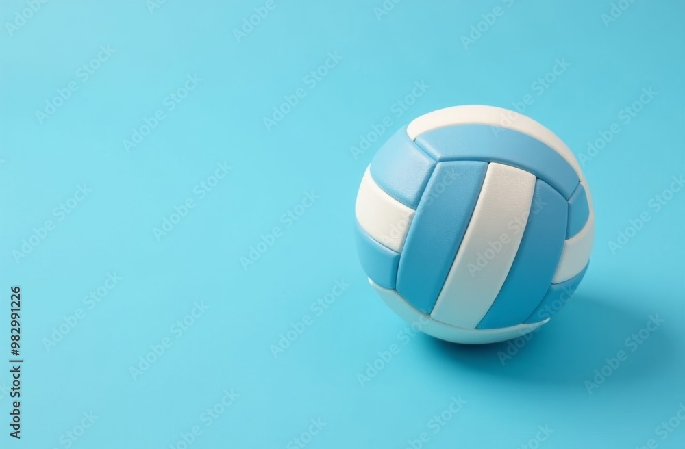 volleyball ball on a blue plain background with space for text. High quality illustration volleyball ball on a blue plain background with space for text. High quality illustration
