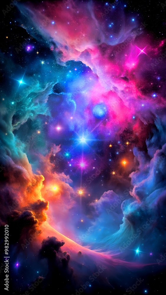 Obraz premium rinbow Nebula clouds in space