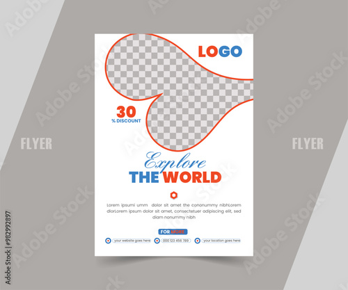 
This is a Travel  flyer with unique, modern, and  simple design
