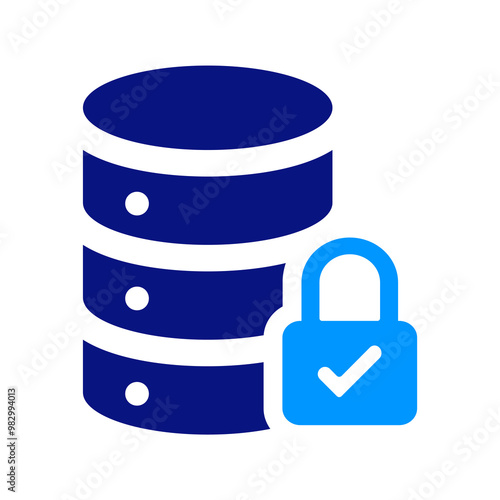 Database, lock icon, secure storage, data protection, database security, information security.