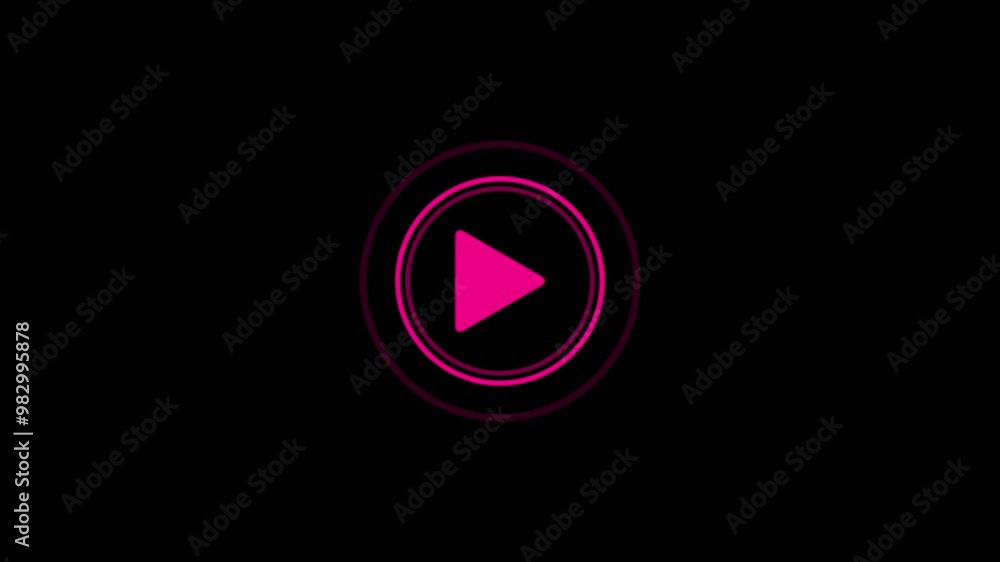 Video player button icon animation, music play button animation. Video player button icon animation, music play button animation.