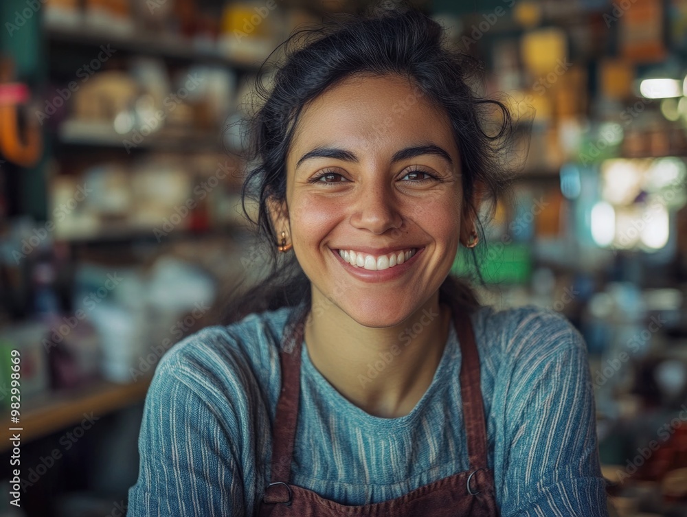 Smiling Woman in Bakery Smiling Woman in Bakery