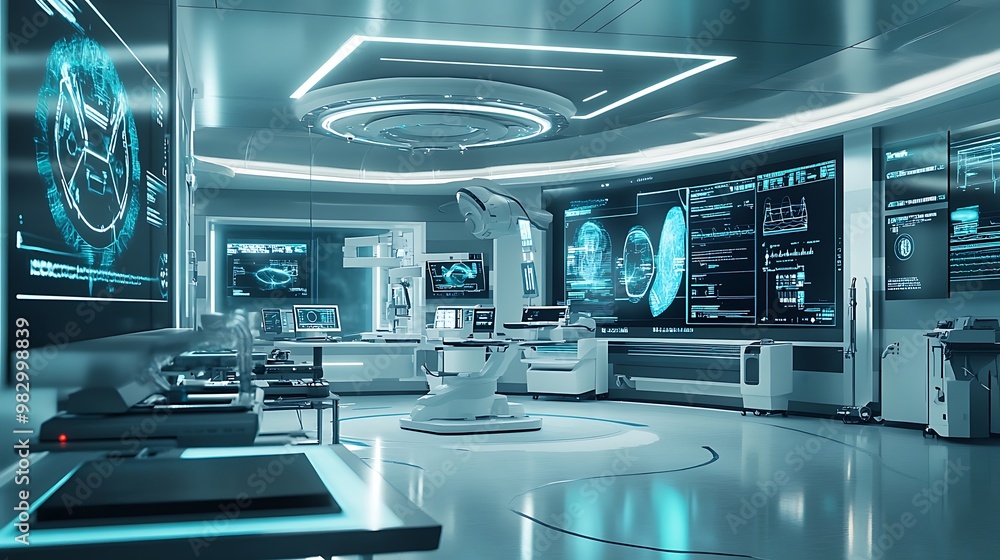 Futuristic Operating Room with High-Tech Medical Equipment - Advanced Surgical Environment Futuristic Operating Room with High-Tech Medical Equipment - Advanced Surgical Environment