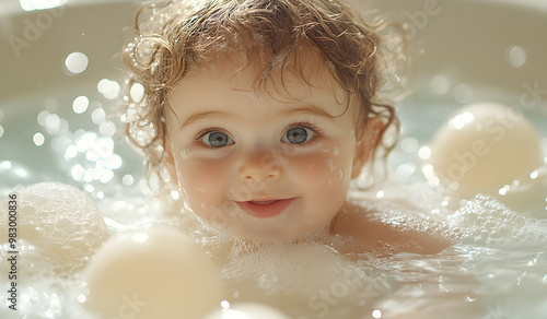 A Cinematic Realistic Photograph of a Happy Baby Girl Playing with Toys, Capturing Her Joyful Expression and Playful Nature in a Bright and Cheerful Environment 