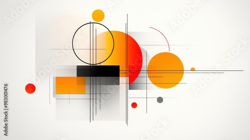 Abstract Geometric Art in Bold Colors and Shapes