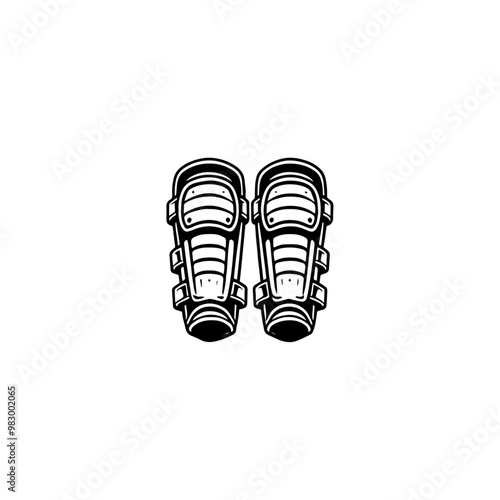 shin guards glyph icon illustration vector