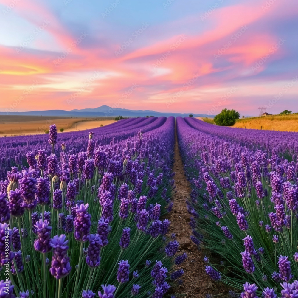 Obraz premium Um campo de lavanda 
