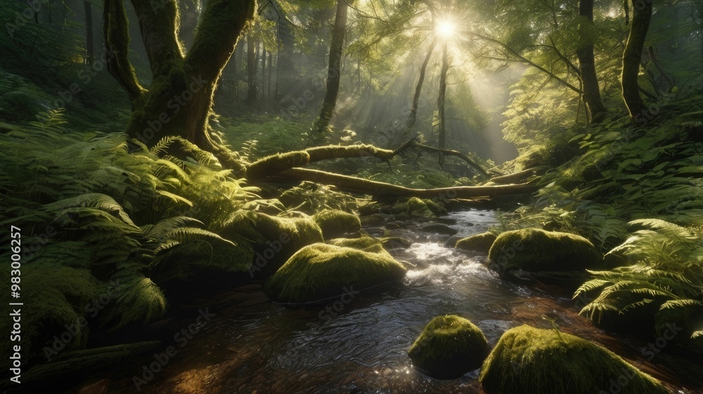 Obraz premium ultra-realistic and breathtaking forest landscape