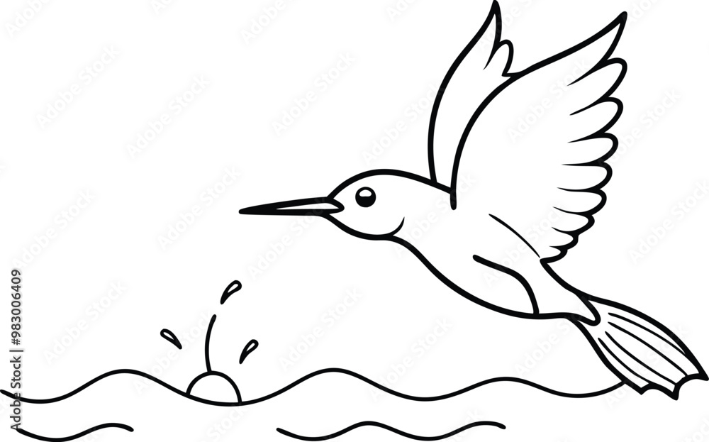 Obraz premium Daring Dive of the Colorful Kingfisher 