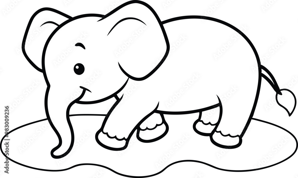 Fototapeta premium Tiny Elephant Dancing Under the Stars 