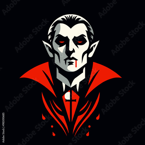 Minimalist design illustration of Dracula