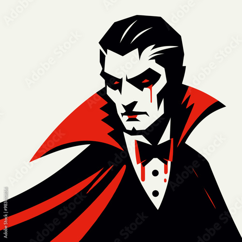 Minimalist design illustration of Dracula






