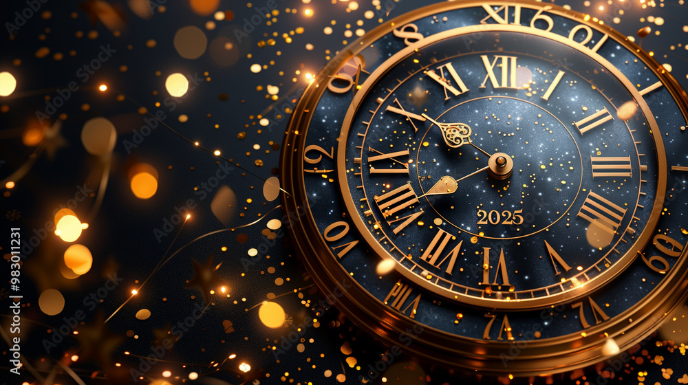 New year 2025 concept with watch. New year 2025 concept with watch.