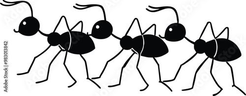 Teamwork of Ants Vector Art Inspiring Kids to Collaborate
