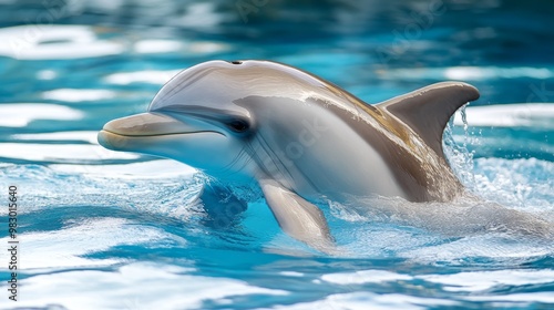 Dolphins are smart and playful sea creatures known for their smooth bodies and graceful movements. They swim with ease thanks to their sleek shape and shiny skin.