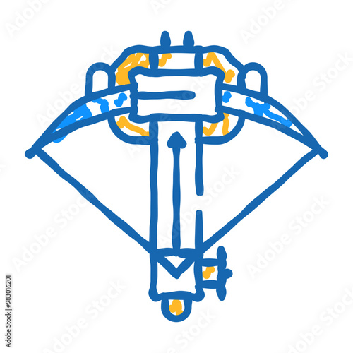 ballista crossbow doodle icon sketch vector. ballista crossbow sign. isolated symbol illustration