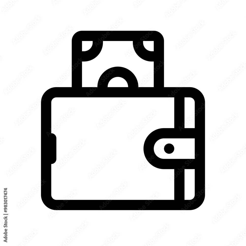 Wallet Line Icon. Single icon, line vector icon Wallet Line Icon. Single icon, line vector icon