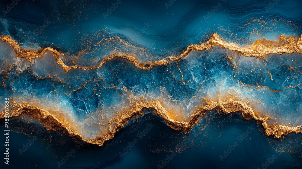 Beautiful blue background with gold sparkles Beautiful blue background with gold sparkles