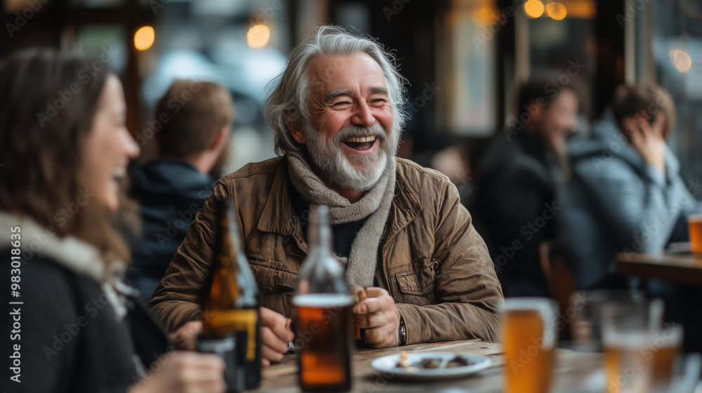 Adults Laughing and Drinking Adults Laughing and Drinking