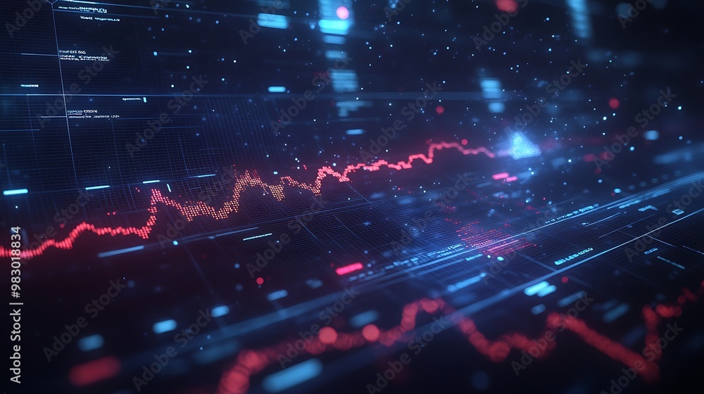 Futuristic Neon Data Visualization: Dynamic Financial Analytics and Technological Insights with Glowing Abstract Grid Patterns Futuristic Neon Data Visualization: Dynamic Financial Analytics and Technological Insights with Glowing Abstract Grid Patterns