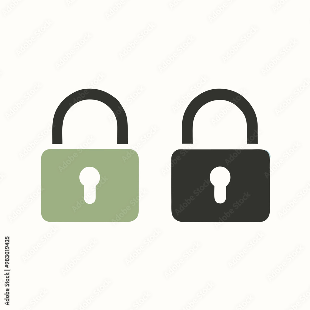 a Locked and unlocked lock icon, vector silhouette, isolated white background, a Locked and unlocked lock icon, vector silhouette, isolated white background,