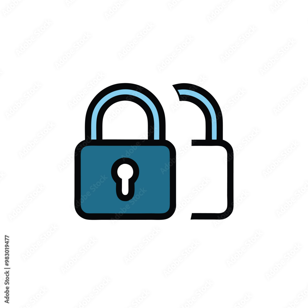 a Locked and unlocked lock icon, vector silhouette, isolated white background, a Locked and unlocked lock icon, vector silhouette, isolated white background,