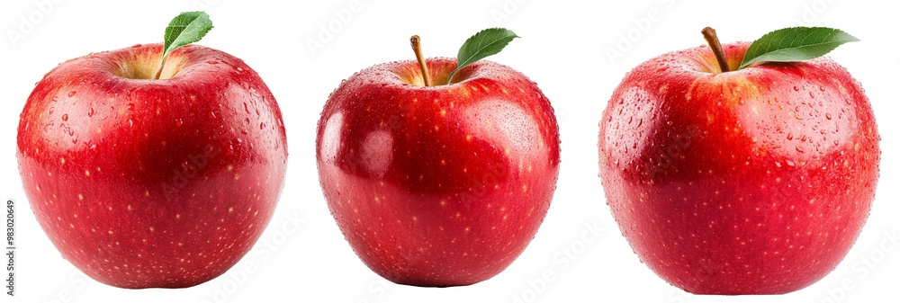 Set of Red apple isolated on white background, clipping path, full depth of field Set of Red apple isolated on white background, clipping path, full depth of field