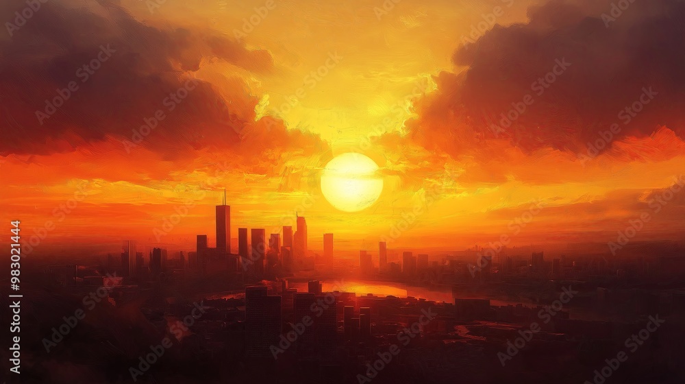 a breathtaking sunset with warm tones, casting a golden glow over a serene landscape a breathtaking sunset with warm tones, casting a golden glow over a serene landscape