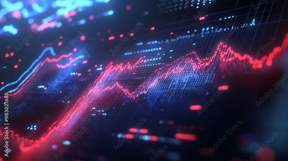 Futuristic Neon Data Visualization: Dynamic Financial Analytics and Technological Insights with Glowing Abstract Grid Patterns Futuristic Neon Data Visualization: Dynamic Financial Analytics and Technological Insights with Glowing Abstract Grid Patterns