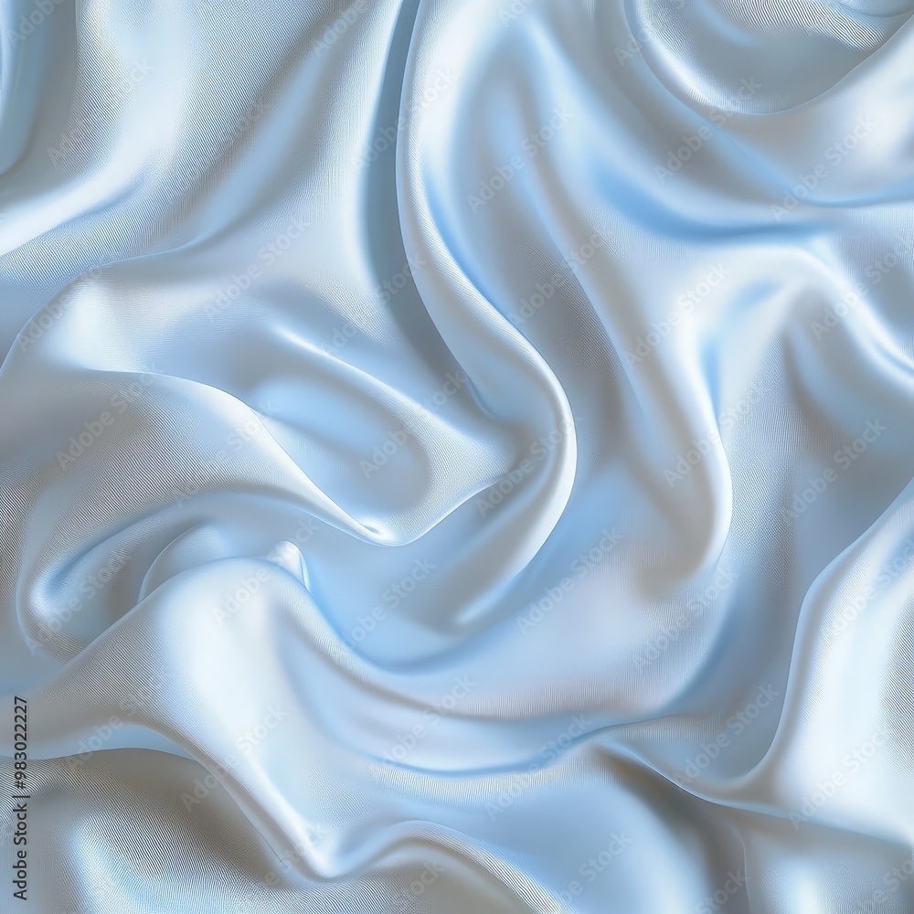 Obraz premium A blue fabric with a wave pattern