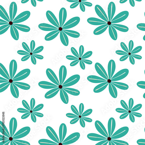 Seamless pattern of daisy Flower, vector botanical flower background. 