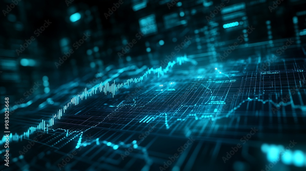 Futuristic Neon Data Visualization: Dynamic Financial Analytics and Technological Insights with Glowing Abstract Grid Patterns Futuristic Neon Data Visualization: Dynamic Financial Analytics and Technological Insights with Glowing Abstract Grid Patterns