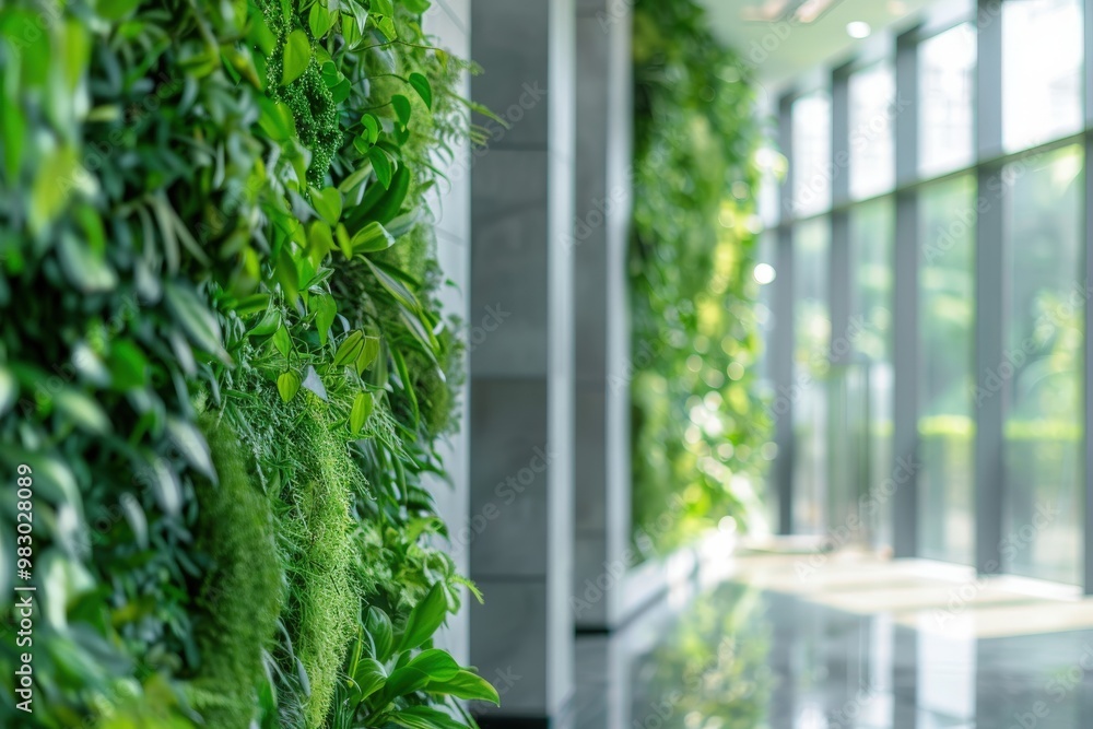 A wall covered in green plants and flowers,generative ai image A wall covered in green plants and flowers,generative ai image