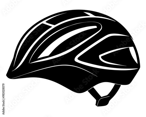 Cycling helmet silhouette  vector icon