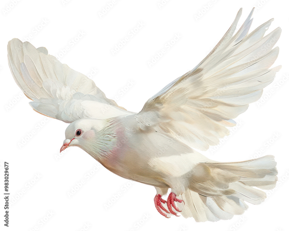 Obraz premium PNG Elegant white dove in flight