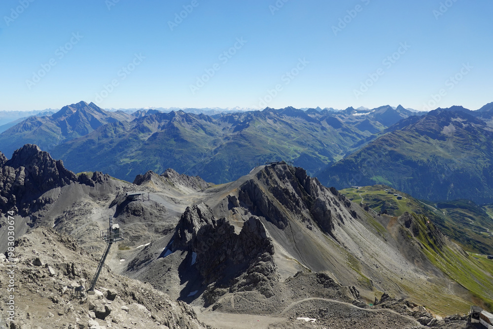 The panorama from Valluga mountain, Sankt Anton, Austria The panorama from Valluga mountain, Sankt Anton, Austria