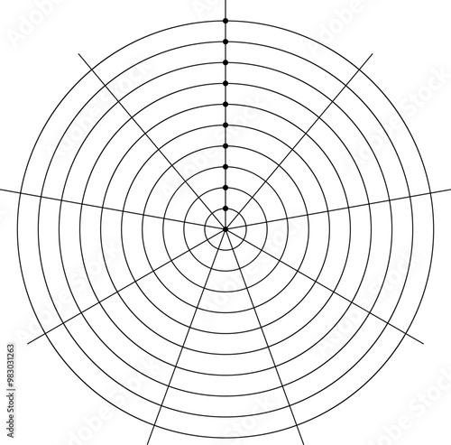 Wellness wheel worksheet, vector circle diagram of lifestyle balance with nine segments
