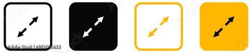 Arrow maximize icon two arrows expand icons resize zoom scale icon.