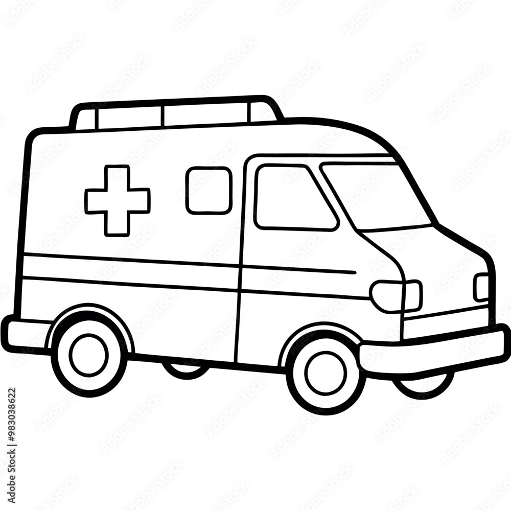 Bold line art Emergency Ambulance Bold line art Emergency Ambulance