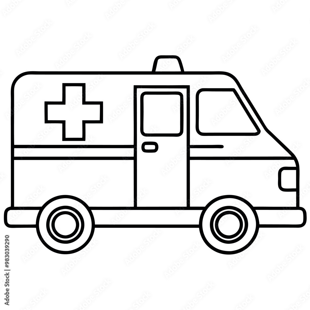 Bold line art Emergency Ambulance Bold line art Emergency Ambulance