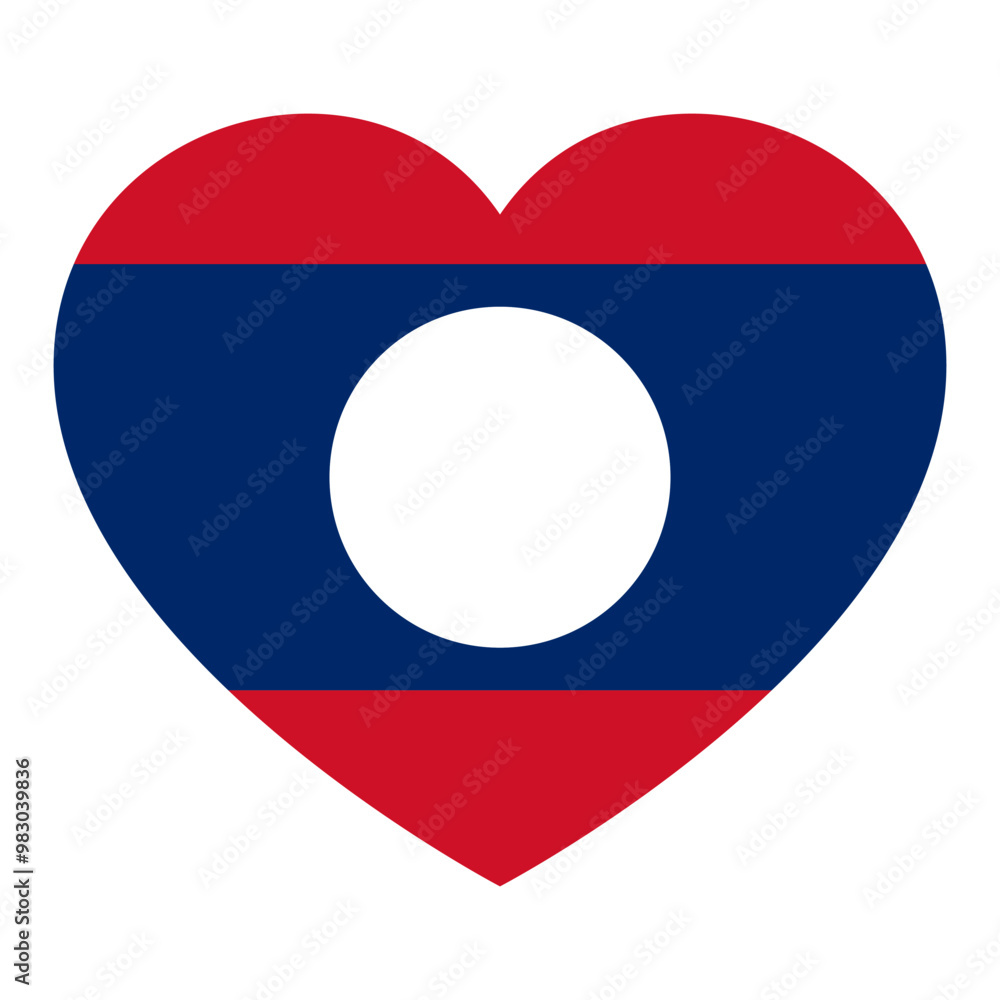 flag of Laos in form of heart symbol of love flag of Laos in form of heart symbol of love
