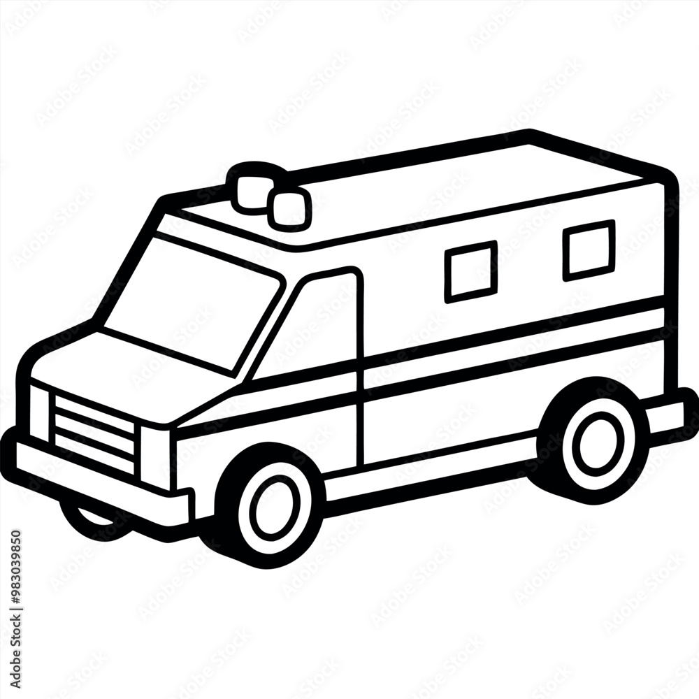 Bold line art Emergency Ambulance Bold line art Emergency Ambulance