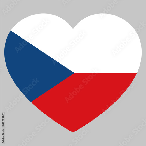 flag of Czech in form of heart symbol of love