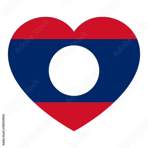 Free Download flag of Laos in form of heart symbol of love - GFXLoad