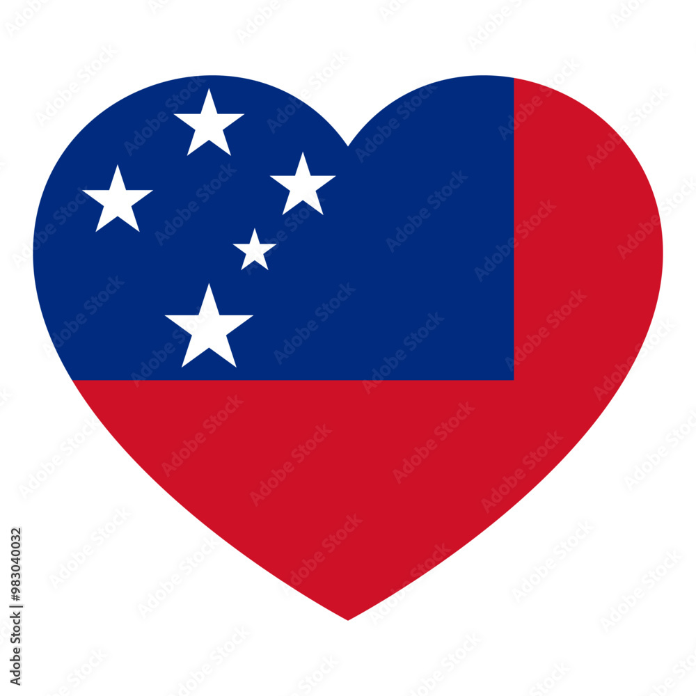 flag of Samoa in form of heart symbol of love flag of Samoa in form of heart symbol of love