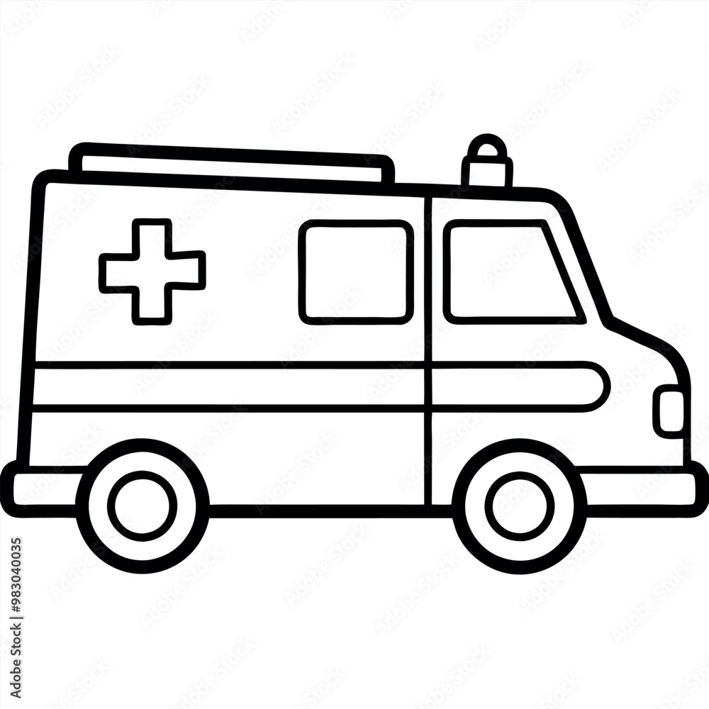 Bold line art Emergency Ambulance Bold line art Emergency Ambulance
